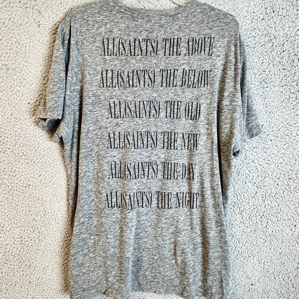 All Saints Bracketsleo Crew t-shirt Oversized Size Small Gray